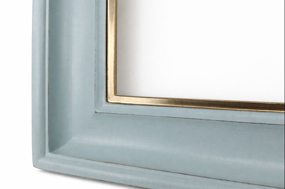 Lustro w niebieskiej ramie na wymiar – złoto księżycowe 22 karat