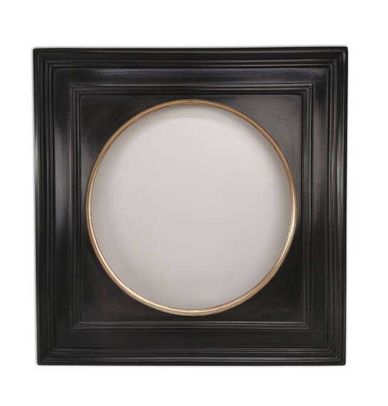 Okrągła rama z tondem i złoconym brzegiem